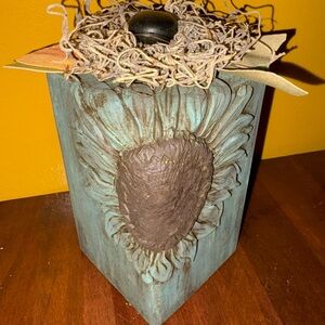 Rustic Blue Green Sunflower Decor